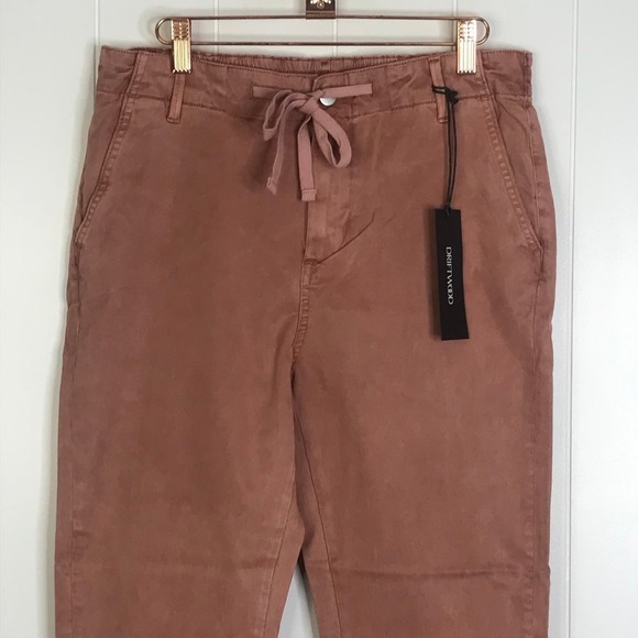 NWT Driftwood Mauve Embroidered Stitch Cuffed Leg Drawstring Khaki Pants SZ XL - Picture 4 of 12